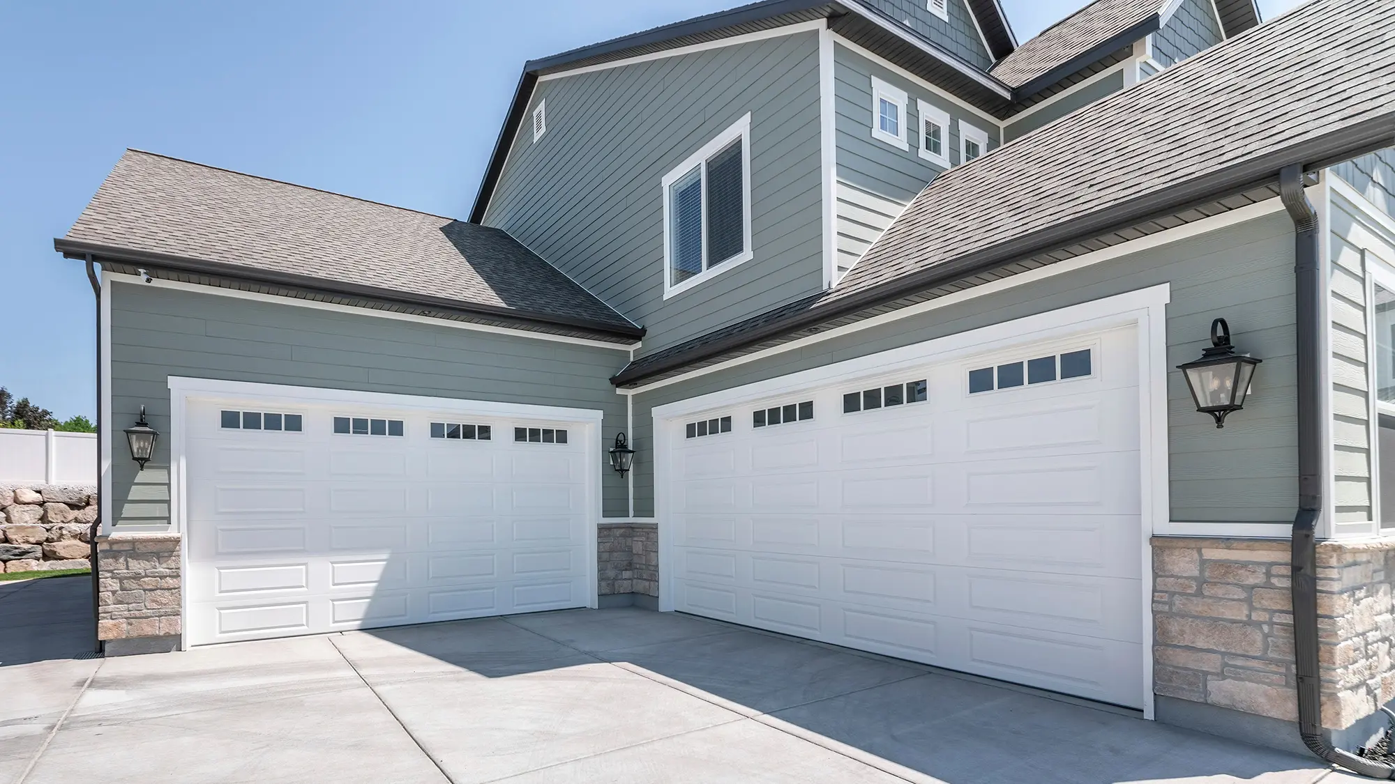 White garage doors