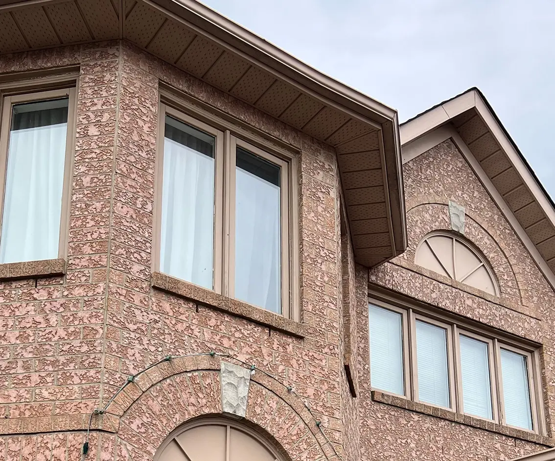 House facade with beige windows