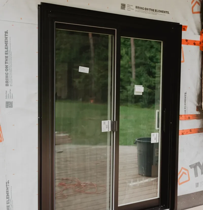 Patio door going into a rear deck opening