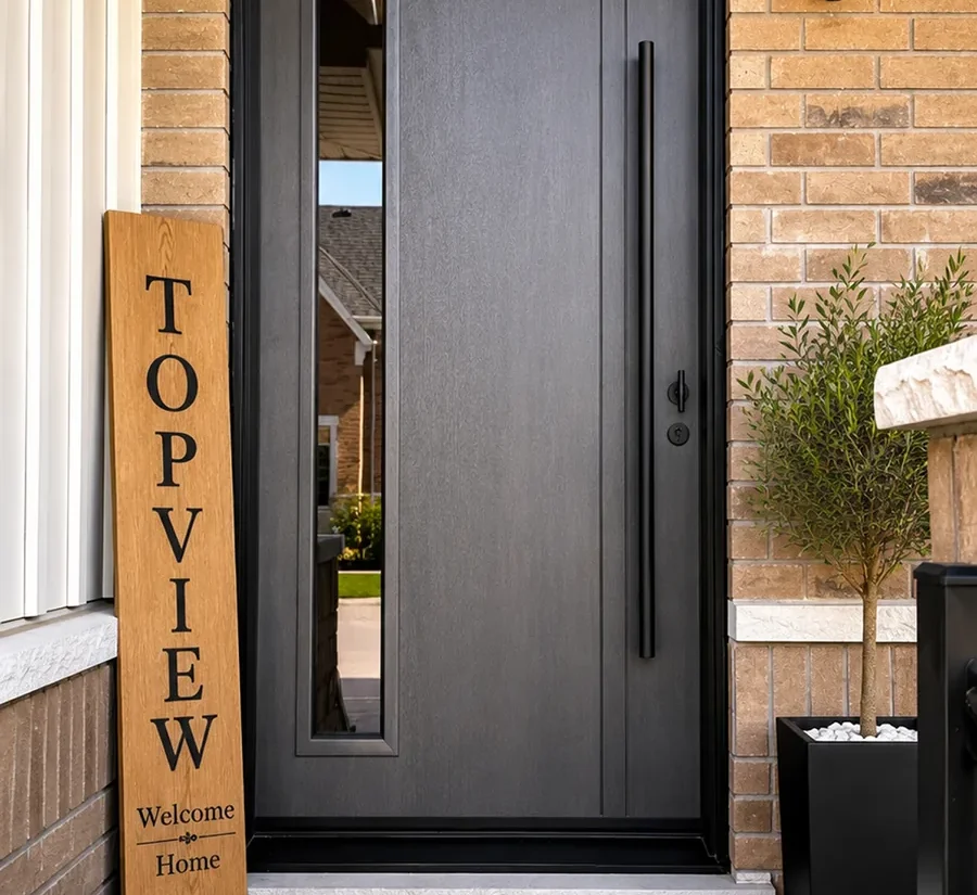 Modern entry with full-height lite